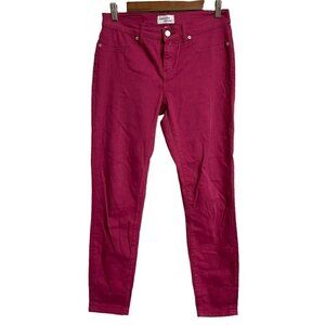 Lakeview Denim Women's Burgundy Cerise Stretch Mid Rise Skinny Jegging Jeans 28